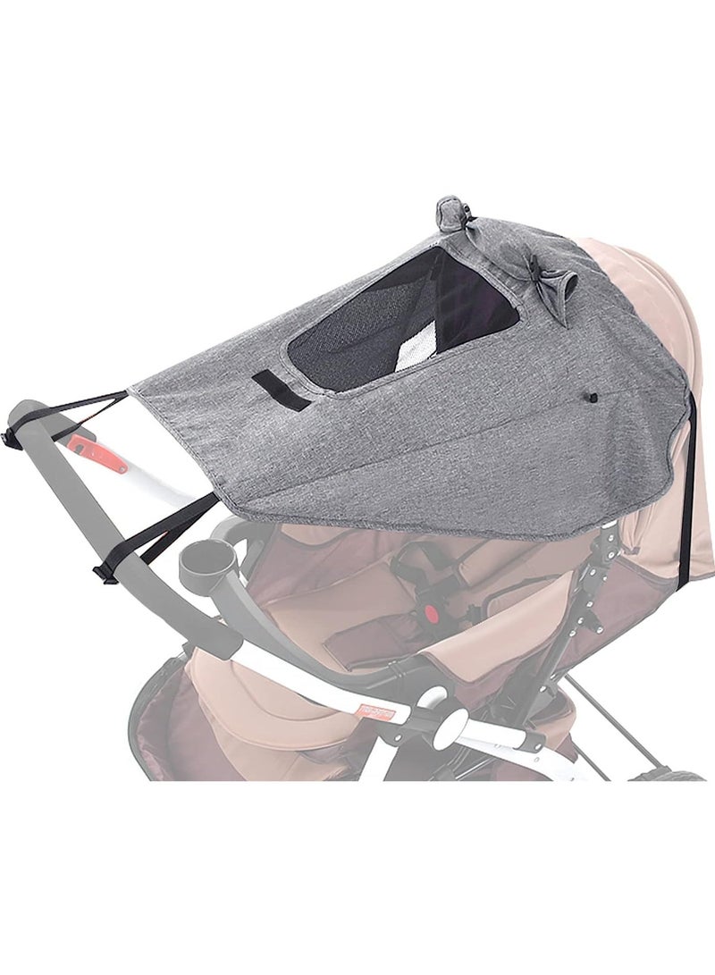 ChicAbode Universal Baby Sunshade, for Pram, Pushchair, Buggy and Carrycot Stroller Water Resistant Sun Sail, with UV Protection 50+ Up and Viewing Window Grey - Image 1